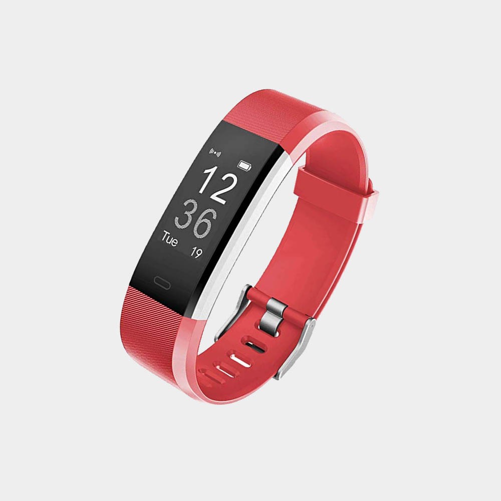 Blue Fitness Tracker with Heart Rate Monitor and Step Counter